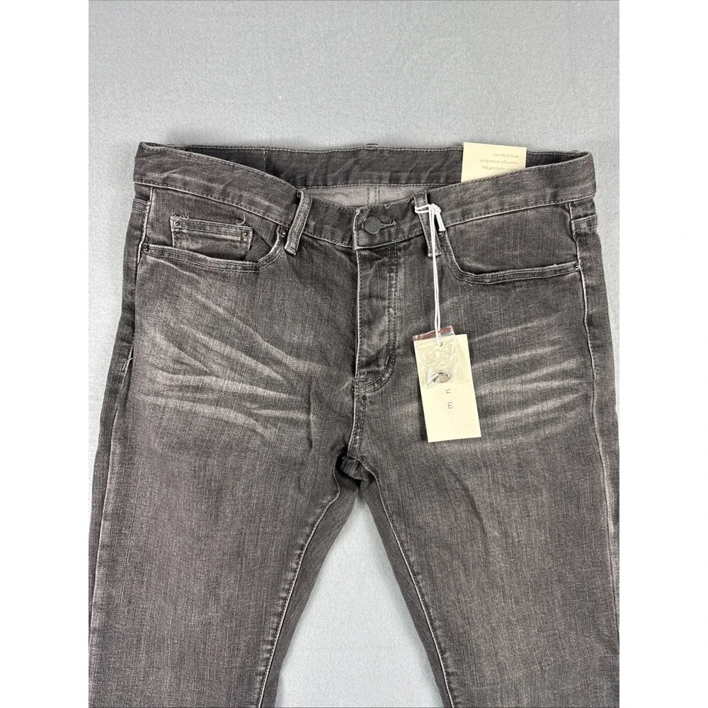 MNMl M56 Jeans Men's 33x34 Gray Slim Skinny Ankle Zipper Stretch Grunge Rock